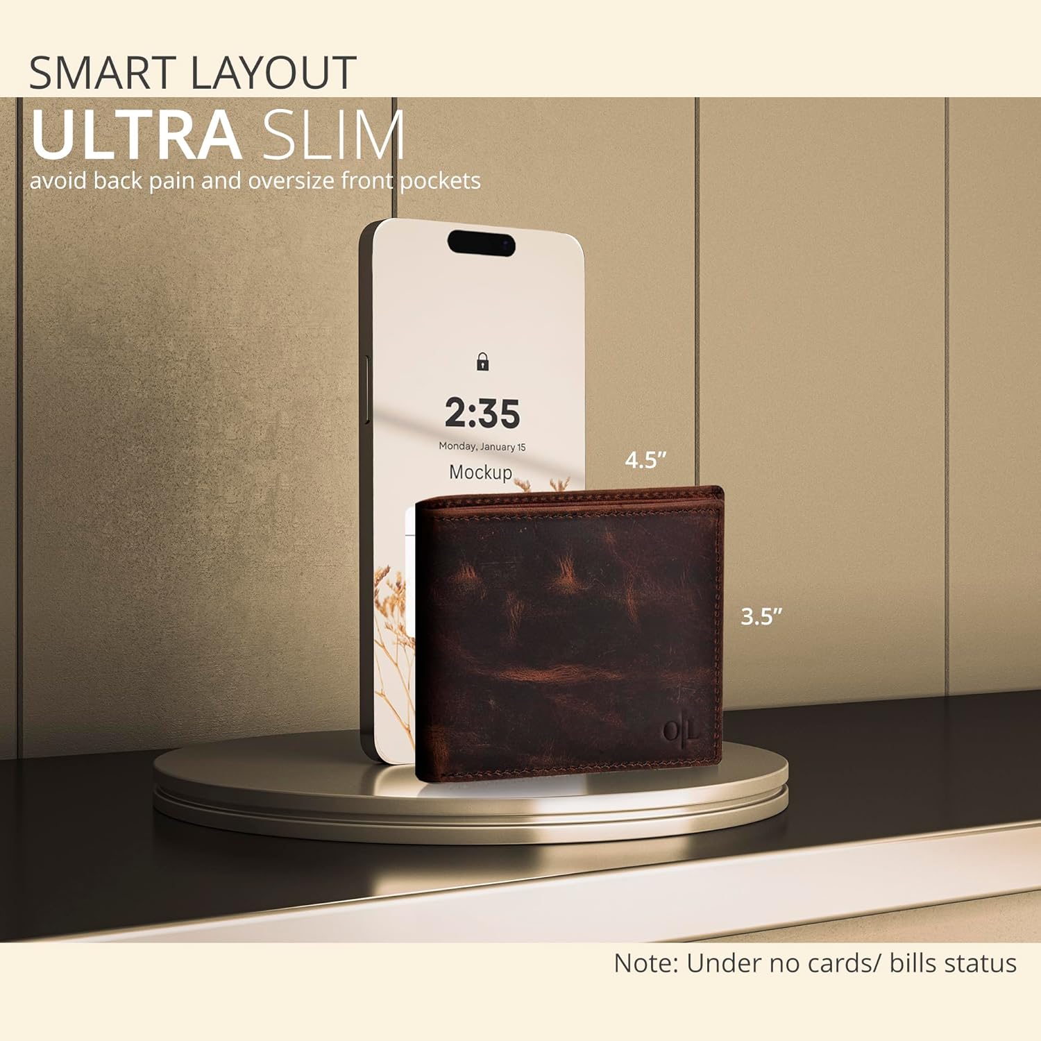 Oak Leathers Leather Wallet for Men - RFID Bifold Wallets with 9 Credit Cards 1 ID Window Slim Minimalist Front Pocket Gift For Men - Image 3