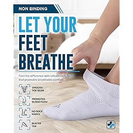 Doctor\'s Select Viscose Bamboo Ankle Diabetic Socks for Women and Men - 6 Pairs | Sizes 9-12 and 13-15 | Black, White, Grey