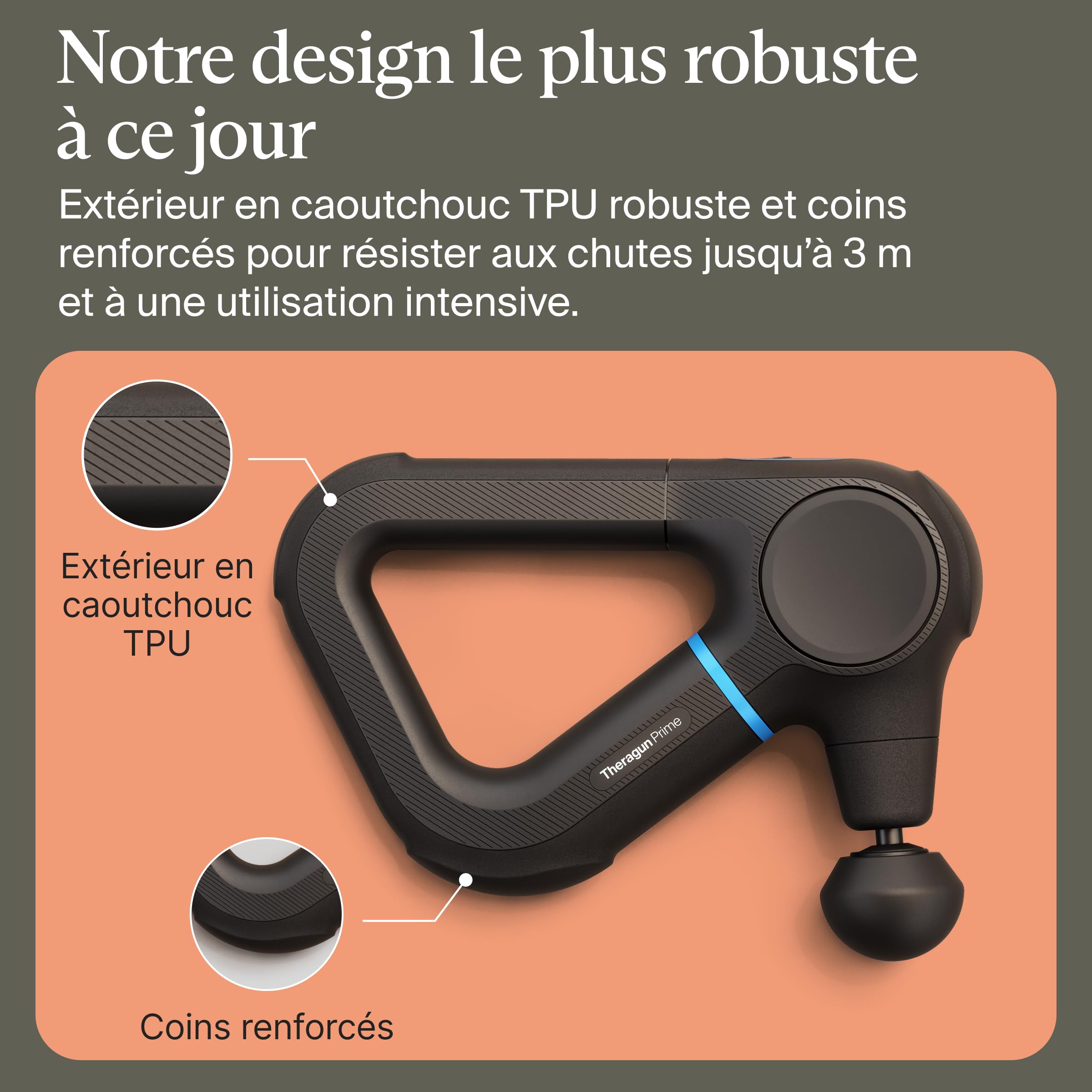 Therabody Theragun Prime Pistolet de massage (6ème génération) ? Massage profond et puissant dans un design robuste et durable pour une récupération fiable