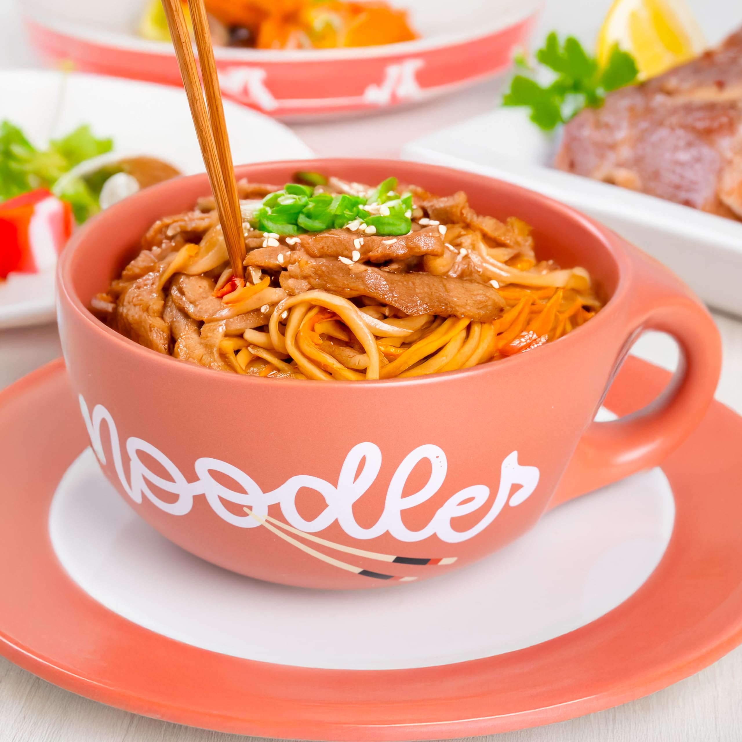Fisura – Ciotola ramen Noodles. Ciotola giapponese originale per ramen. Scodella in ceramica 680 ml per noodles, Pho, Udon e Soba. 19,5 cm x 8,5 cm