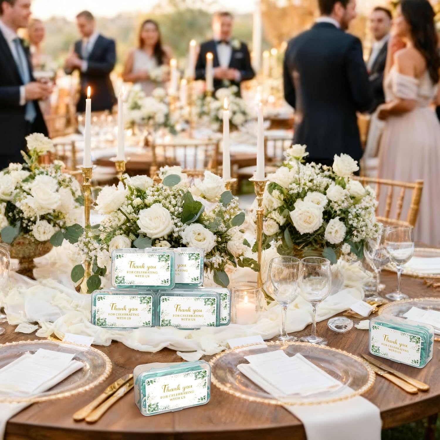 50 Pack Greenery Wedding Mint Floss Picks for Guests Bulk Baby Shower Birthday Favor Mint Dental Floss for Cleaner with Travel Handy Cases Eucalyptus Wedding Bridal Birthday Favors