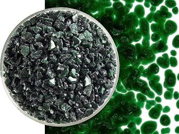 Aventurine Green Transparent Glass Frit Coarse Bullseye COE 90 Fusible- 2 Ounces
