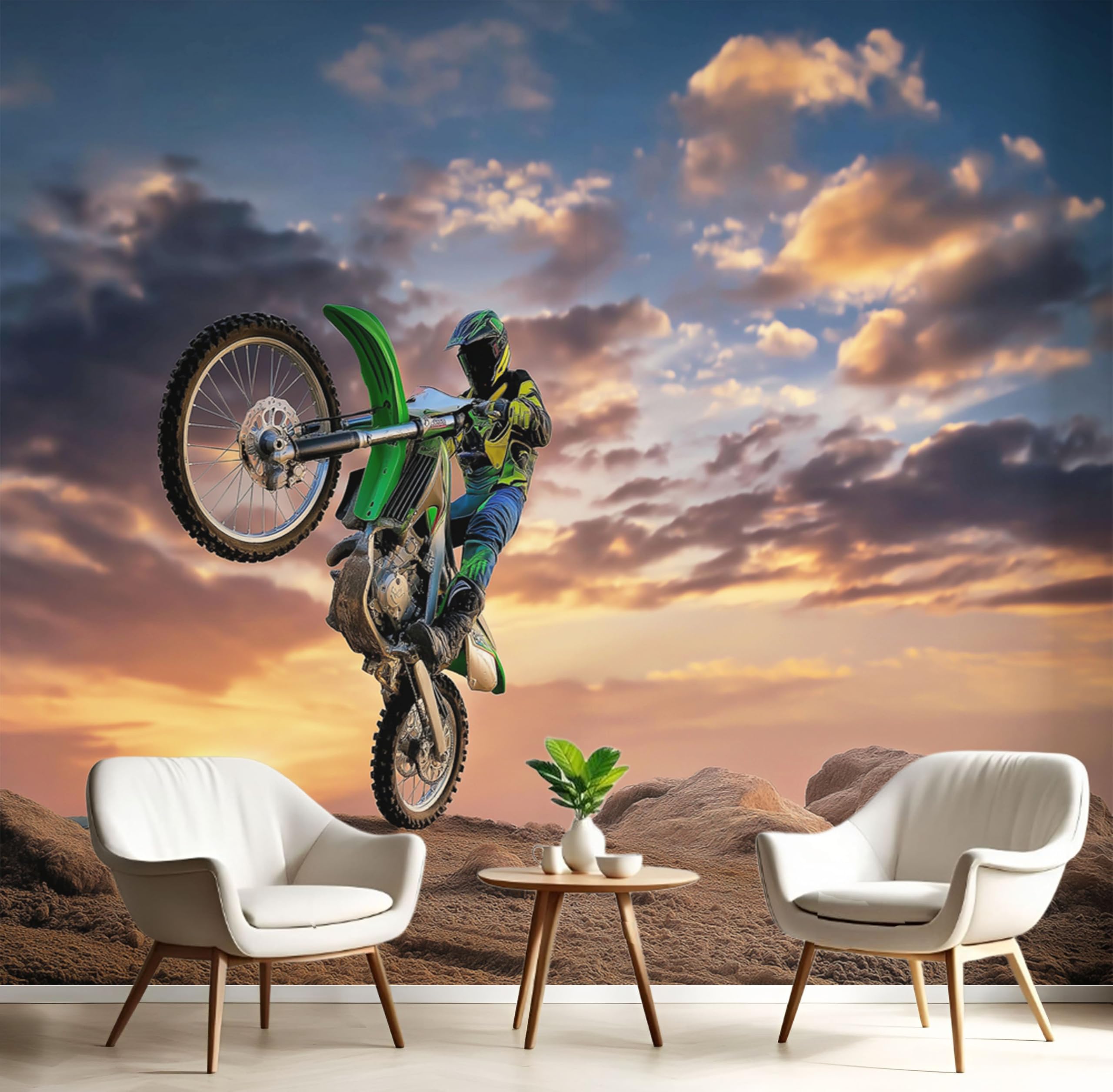 Papier peint motocross décoration murale 3D paysage moderne 400x280