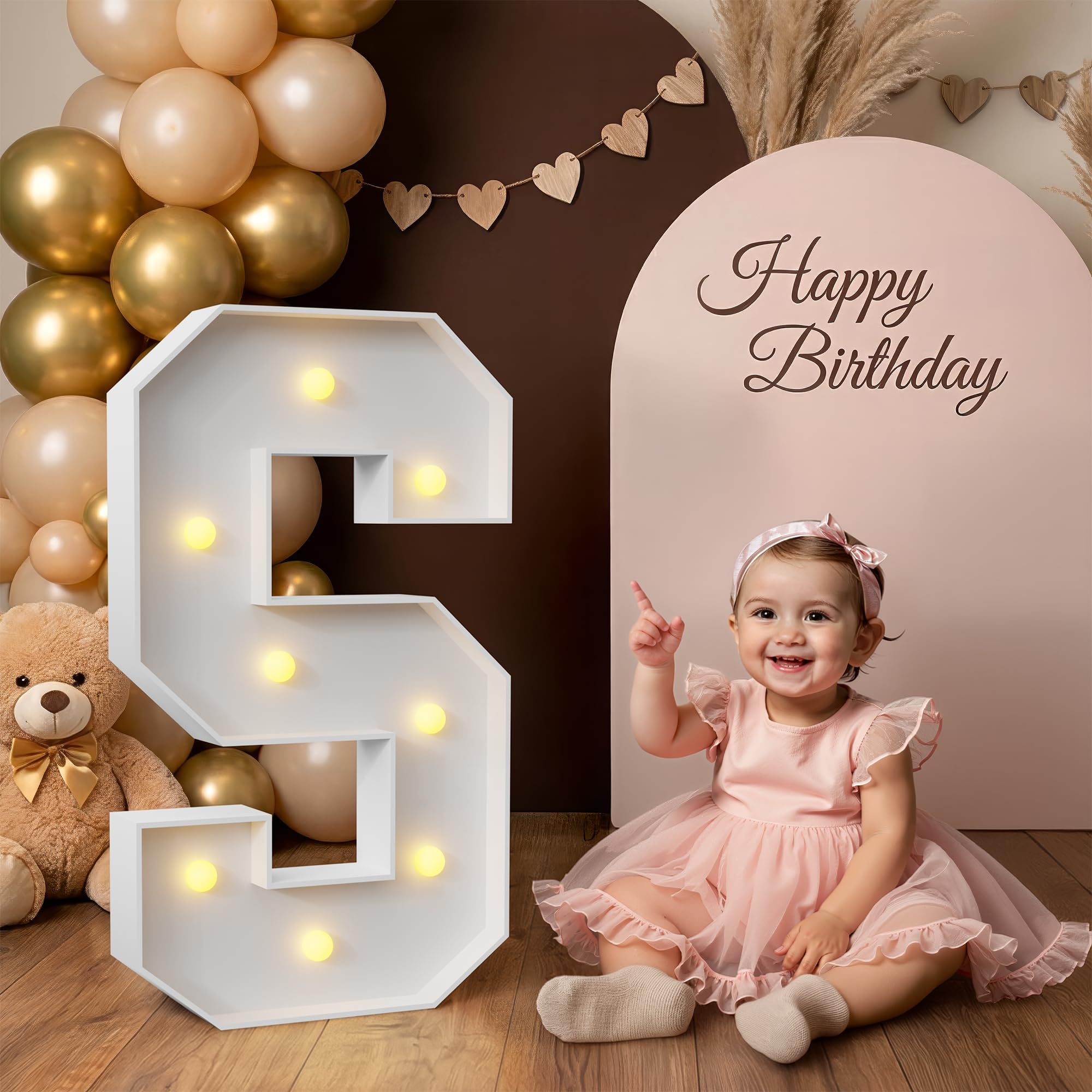 Photo 1 of 2.3ft  Letters, Large Marquee Letters S, 2.3 Feet Tall Big Sign S with Warm White Light for Birthday Wedding Proposal Engagement Graduation Party Backdrop Decorations