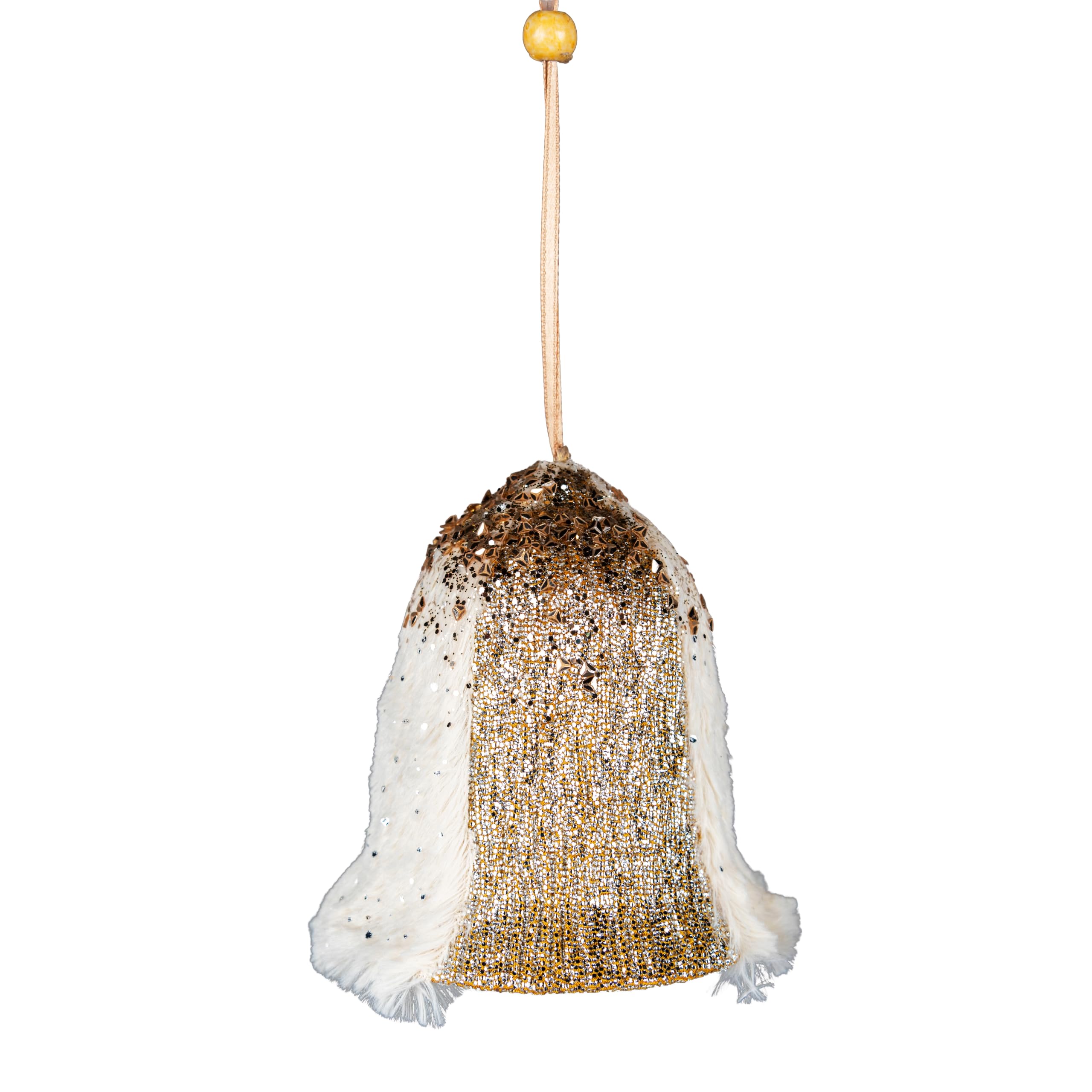 Gold Santa Bell 12cm - Christmas Tree Hanging Decorations Festive Decorative Ornaments Fairy Tale Themed Xmas Tree Pendant