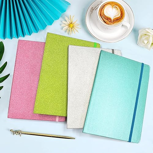 Miniatura 4 de GINMLYDA A5 Glitter Notebook, Hardcover 160 Pages Never Peel Off Sparkle Glitter Lined Journal Notebook for Women Girls Writing Note Taking Works