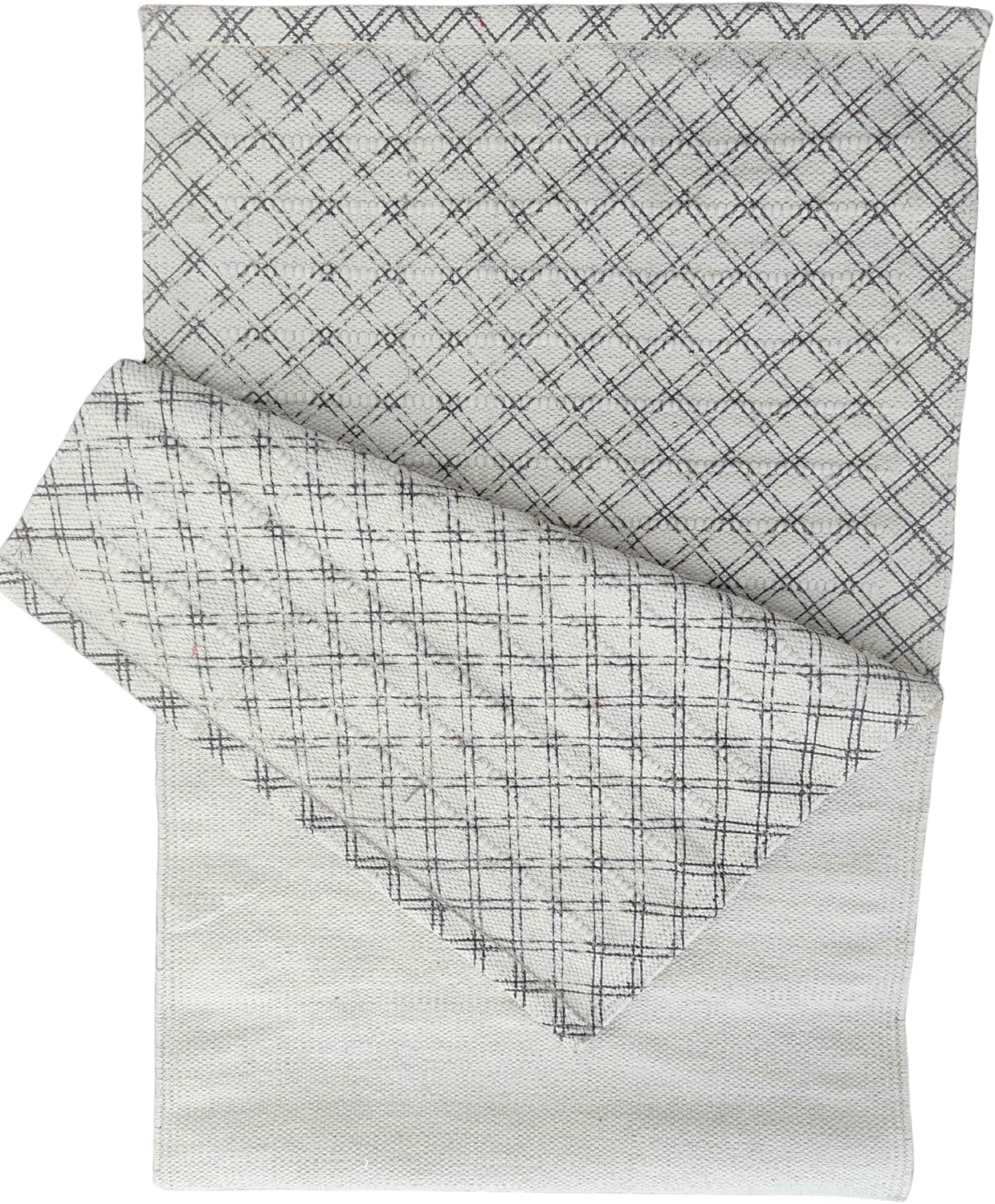 Tapis de yoga fait à la main en coton bio - Tapis de yoga - Tapis d'exercice, d'entraînement et de fitness en 100 % coton - Matériau tissé - Absorbant et lavable - 182,9 x 61 cm