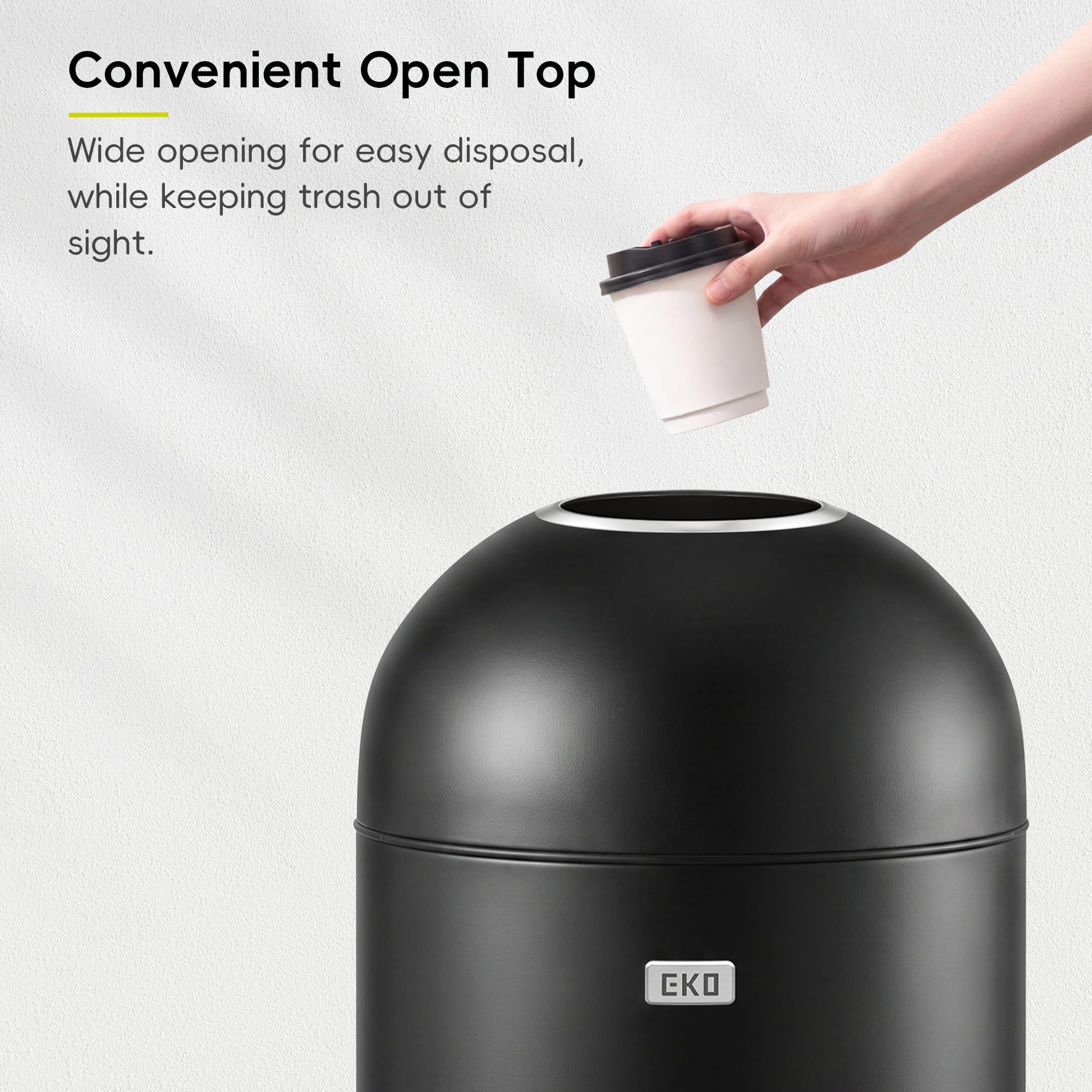 EKO, Acciaio Inox, Nero Opaco, 56 Litri