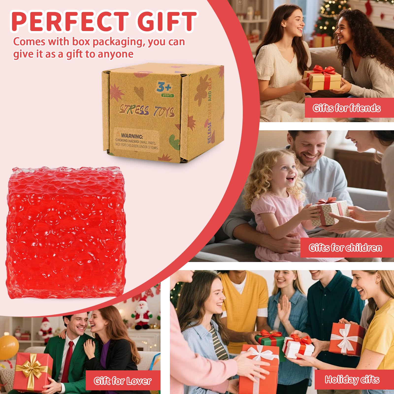 Graphinza Honeycomb Ice Cube Squishy Cubes, Durable Squeeze Toys Autism Stress Ball - Image 3