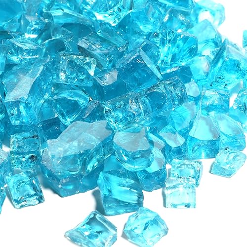 Miniatura 4 de Cuentas de vidrio para hoguera de 10 libras, rocas de vidrio reflectantes de 12 pulgada de alto brillo, pellets de vidrio decorativos para hoguera,