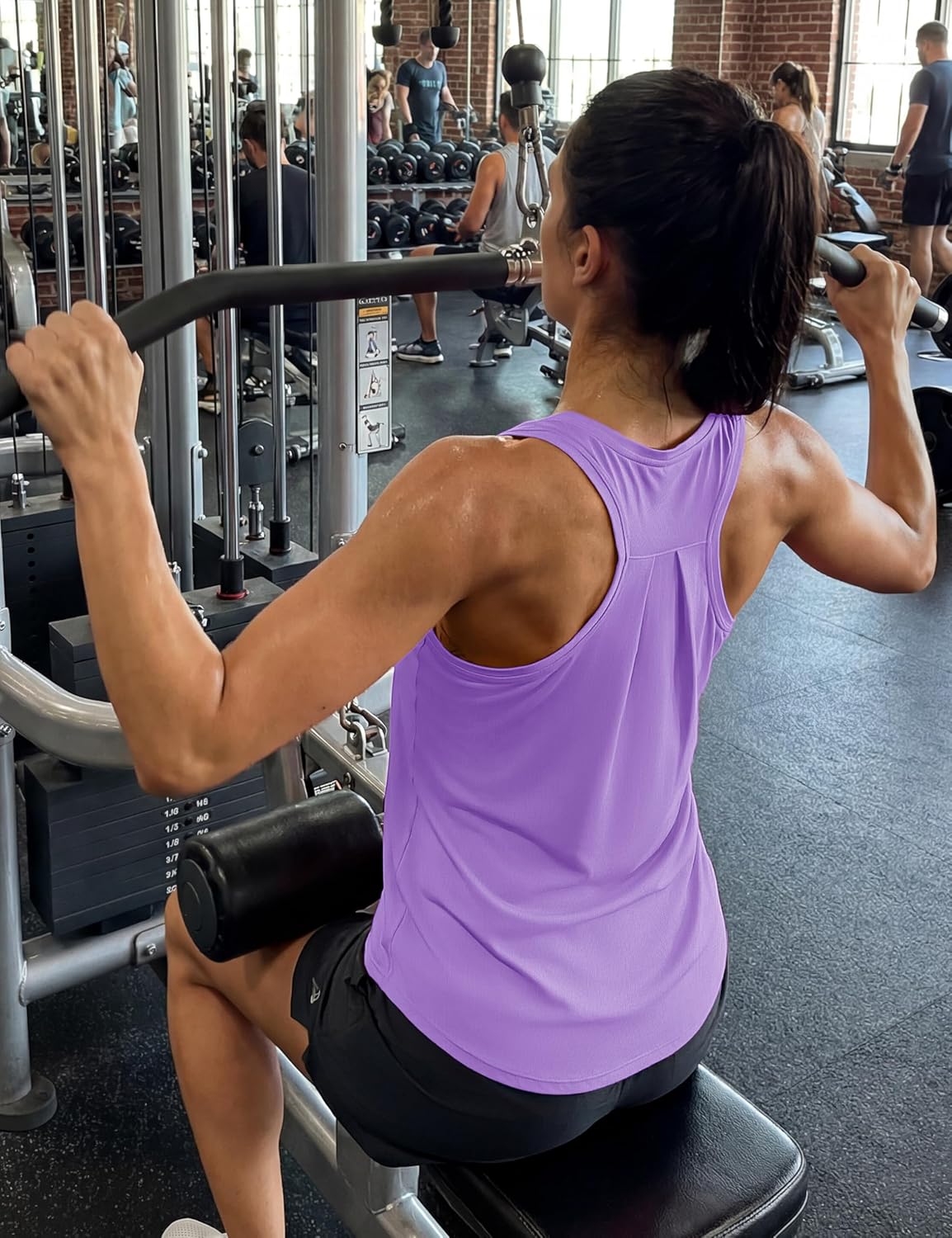 MAGCOMSEN Tank Top for Women Workout Athletic Muscle Tanks Racer backYoga Pilates Tops Sleeveless Running Gym Sports Tank - Image 7