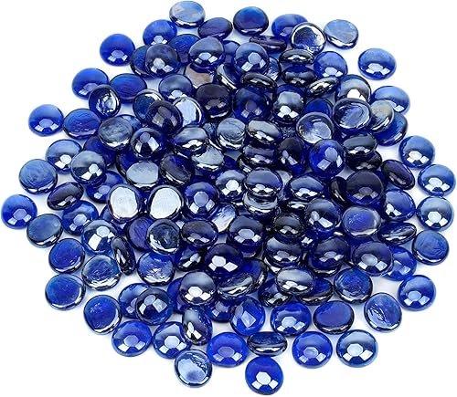 Miniatura 9 de onlyfire Cuentas planas de vidrio para fogata de propano, rocas de vidrio reflectantes de 12 pulgada, canicas planas de 10 libras para chimenea de