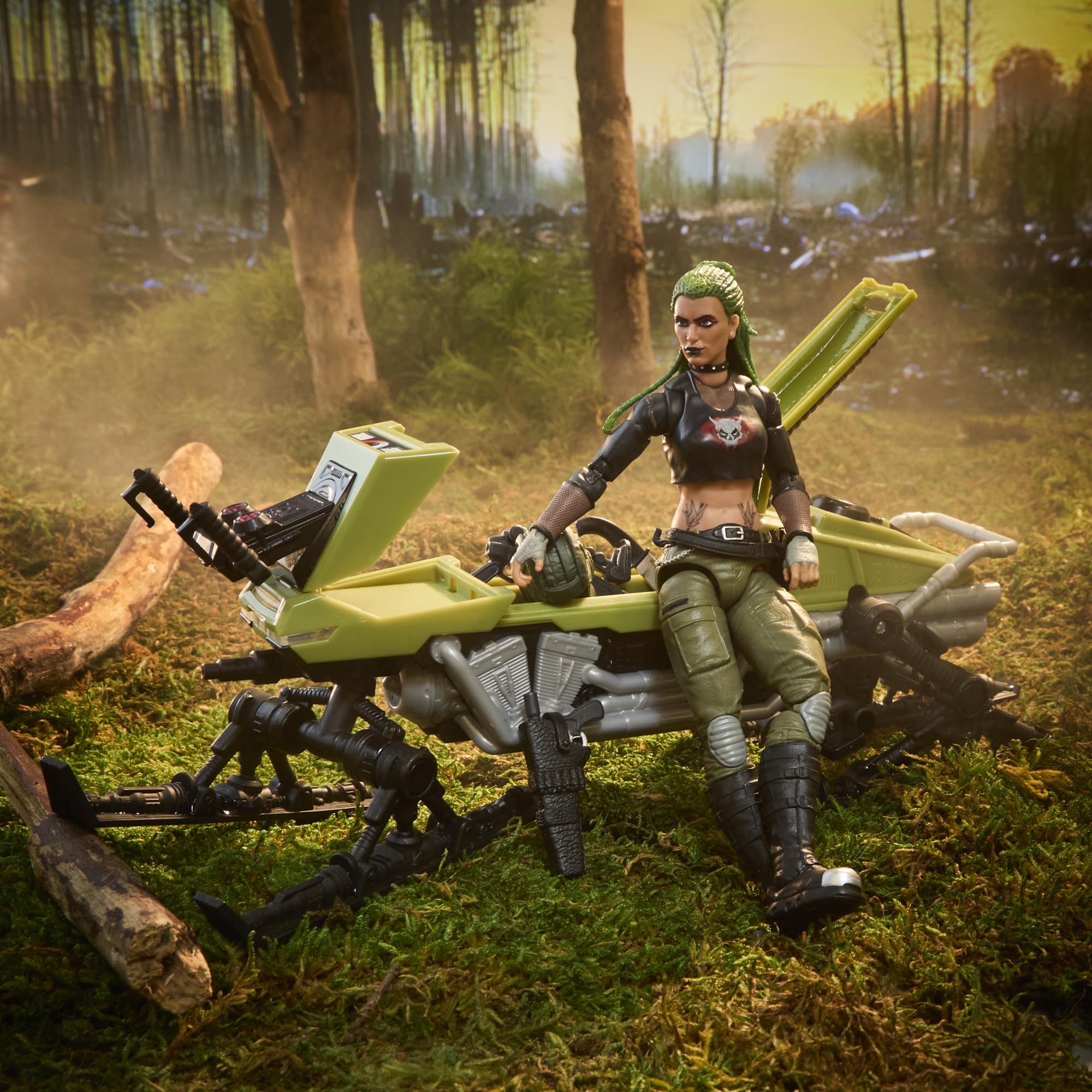 G.I. Joe Classified Series #194, Zanya and Dreadnok Chameleon (Swamp Skier), Set Coleccionable de Figura de acción de 15 cm y vehículo con 10 Accesorios