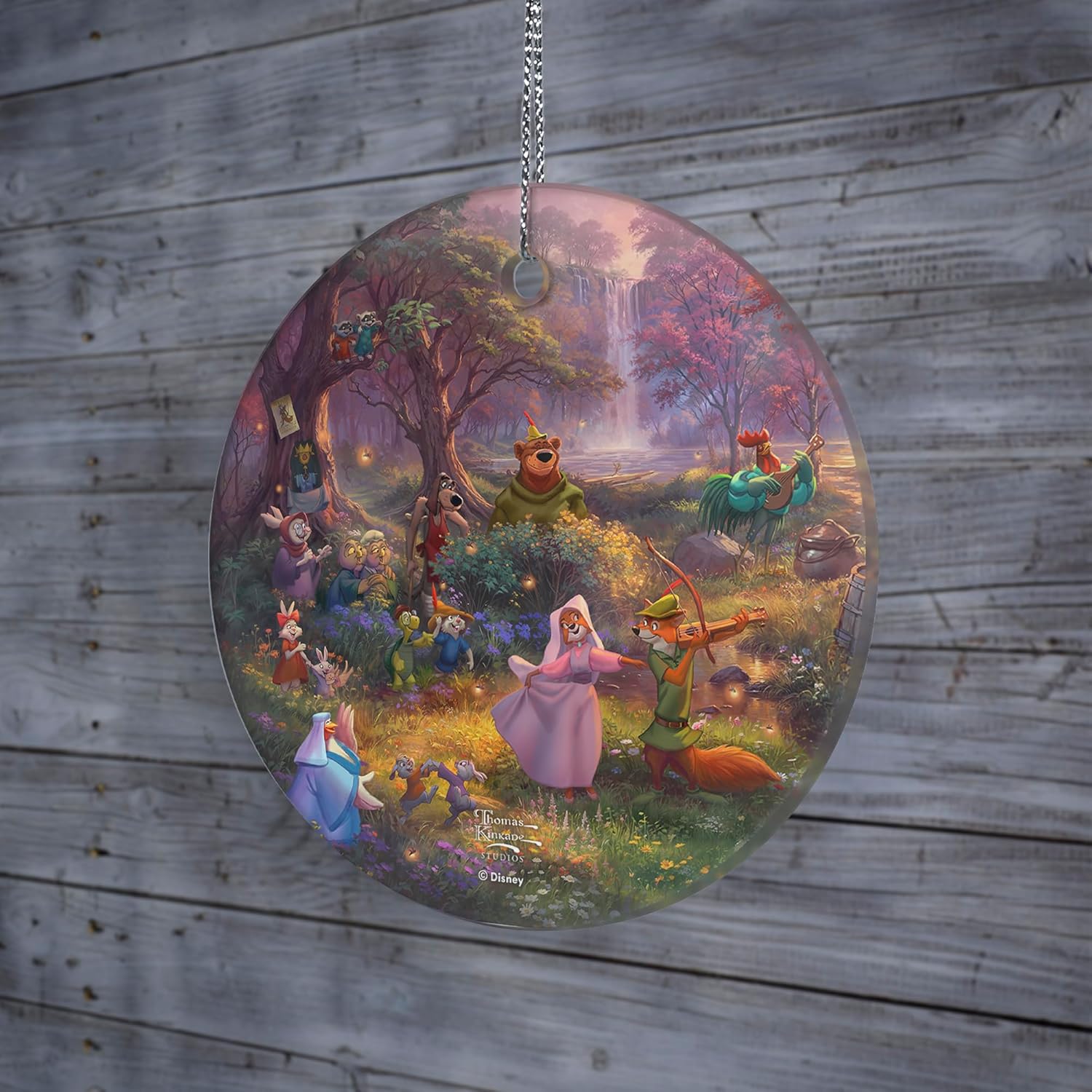 Trend Setters Disney – Robin Hood – Thomas Kinkade Studios - 3.5” Starfire Prints Hanging Glass Print Accessory – Officially Licensed Collectible | Complimentary Velveteen Gift Bag SPCIR1321 - Image 3