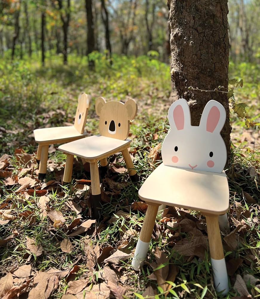 ラタン製アールヌーボー風椅子3脚セット　インテリア　ドール　幼児 Amazon.com: Tender Leaf Toys - Forest Koala Chair - Wooden
