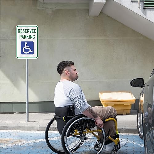 Miniatura 7 de Letrero de estacionamiento para discapacitados, paquete de 2, letrero para discapacitados, 12 x 18 pulgadas, grado de ingeniero, letrero de