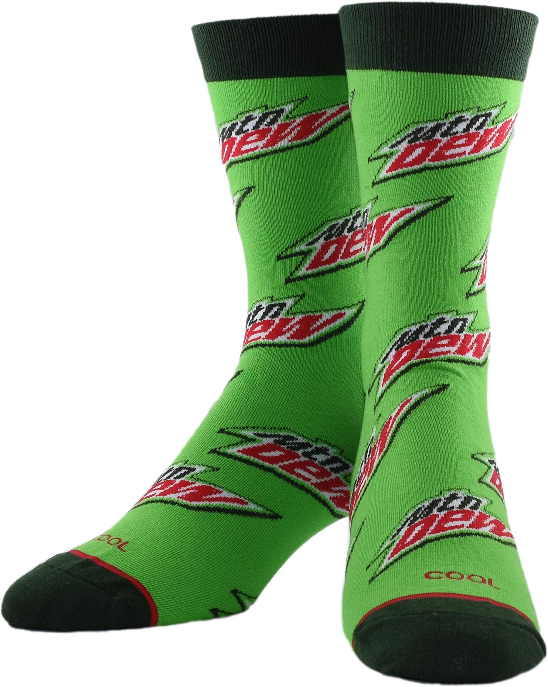 – Soda Brand Novelty Crew Dress Socks – Pepsi & Mountain Dew – Unisex Gift Socks