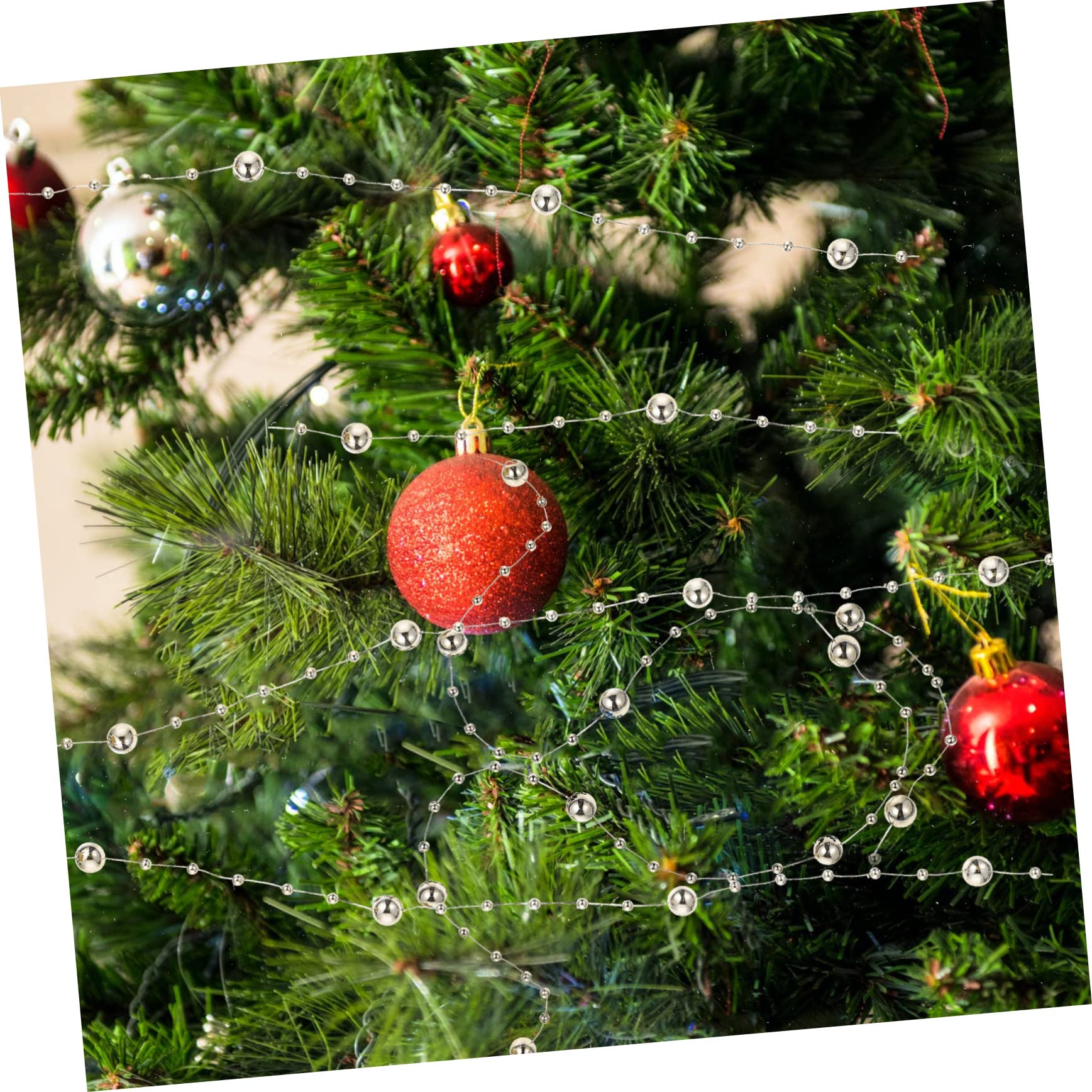 Anneome 3rollen Weihnachtsperlen Dekorative Perlenkette Für Hochzeiten Und Festlichkeiten Goldene Und Silberne Galvanisierte Perlen Für Kreative Bastelprojekte
