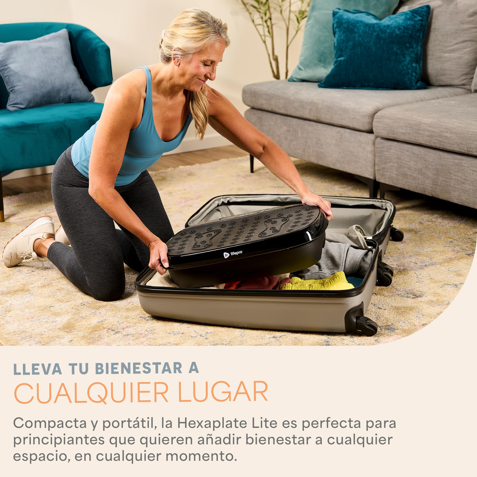 LifePro Hexaplate Lite Plataforma Vibratoria para Drenaje Linfático con Control Remoto, Pantalla LED, 99 Niveles de Velocidad, Motor Silencioso de 200 W