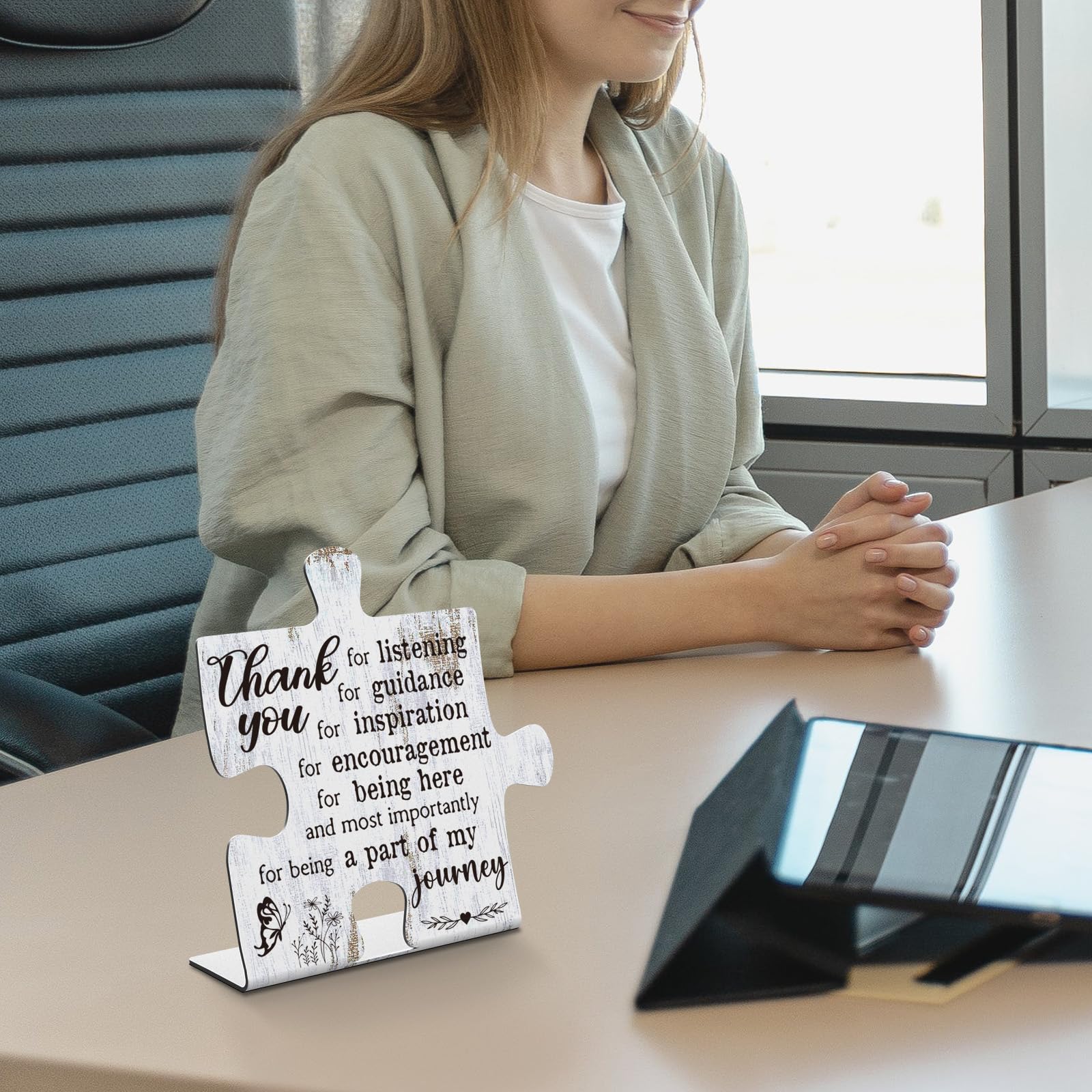 Director Appreciation Gift - Puzzle Piece Plaque With Inspirational Quote, Thank You Office Decor, Retirement Gift - View #10