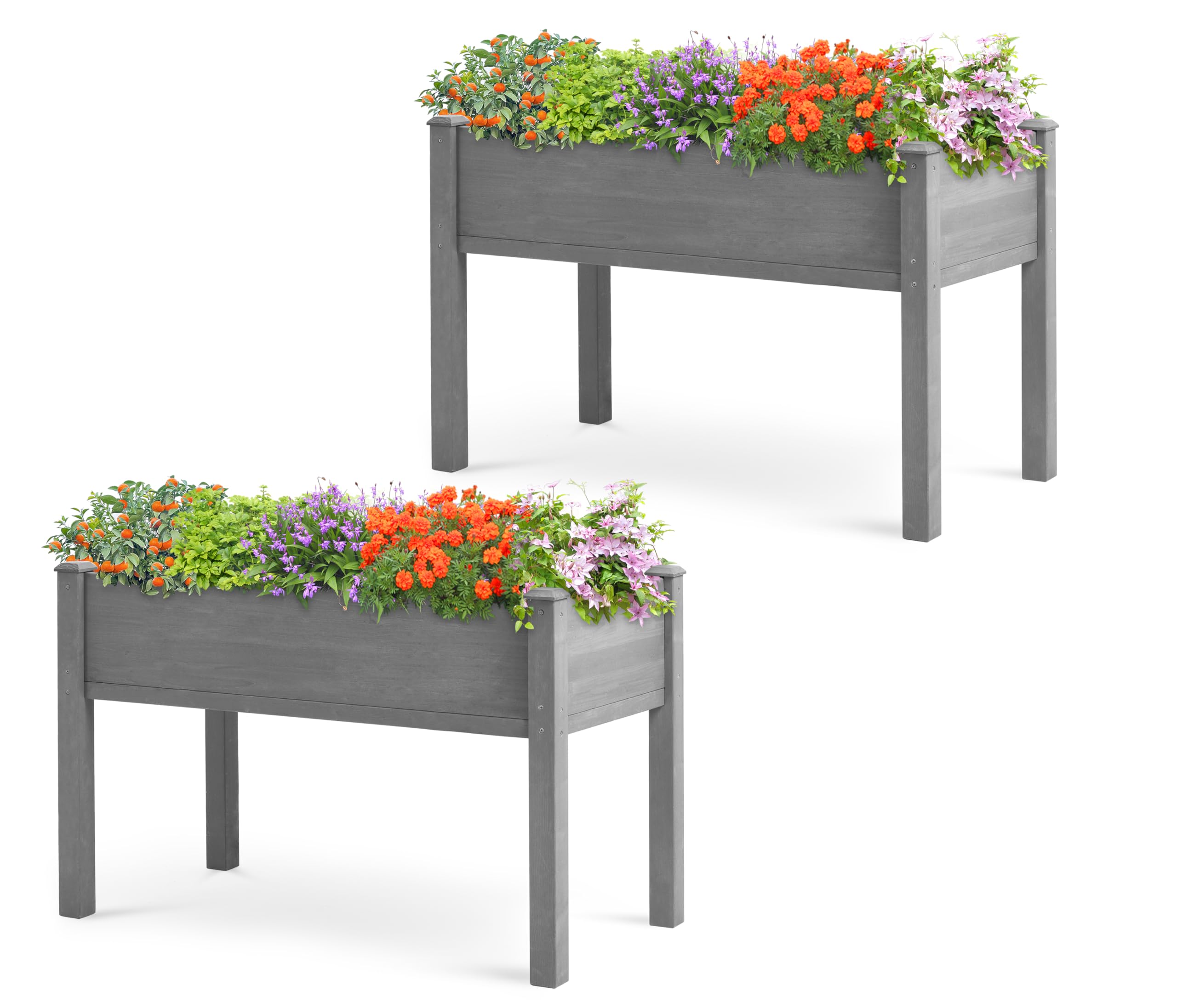 Wood-Natrl Raised Garden Bed with Legs