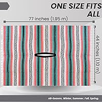 Vista 123 de Artisans Bazaar Poncho tradicional mexicano de Baja para hombres y mujeres, auténtico sarape de Gaban, manta de vaquero Pancho Jorongo rojo - rosa