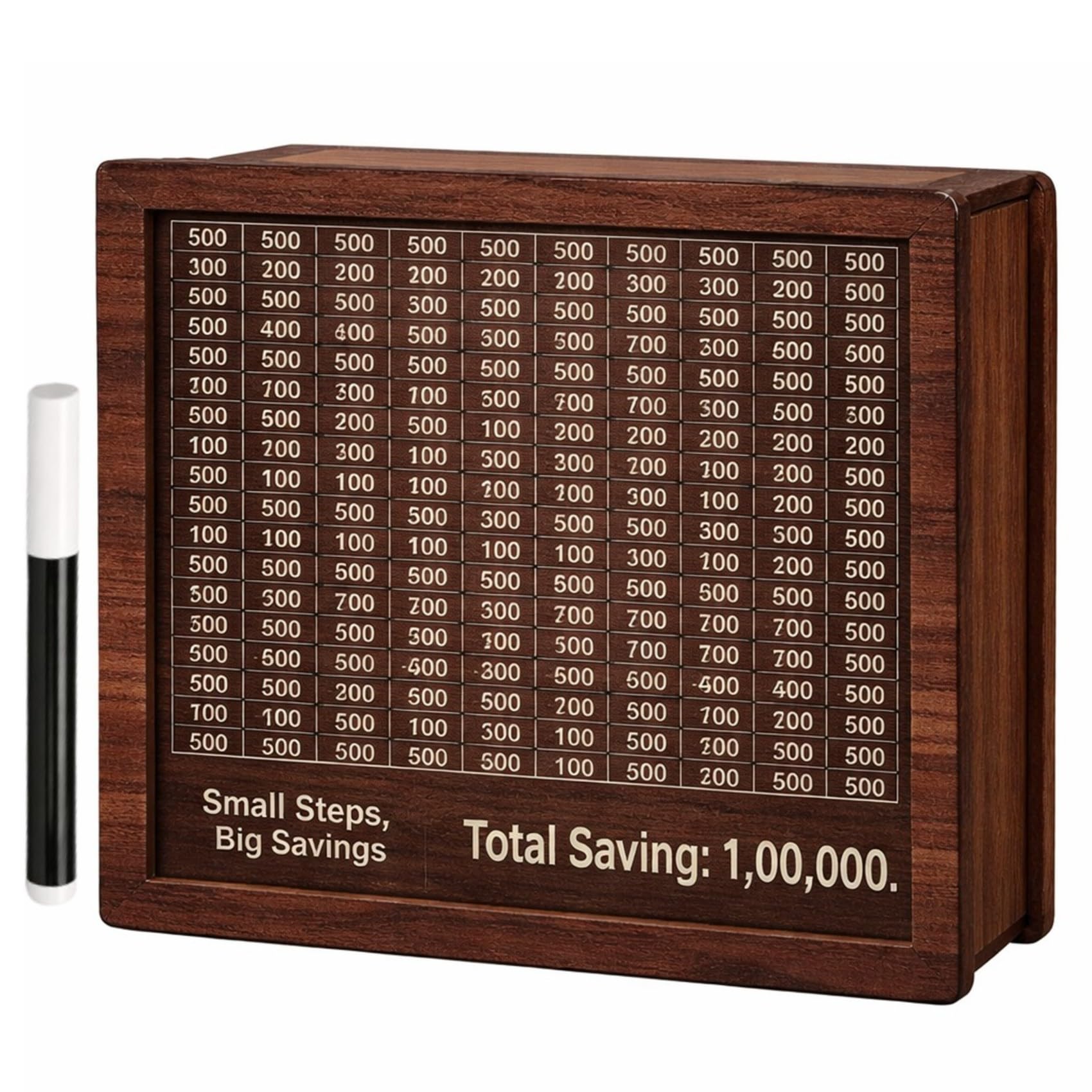 PulGos Wooden Money/Piggy Bank, Money Box, Coin Box with Carved Design for Kids/Children, Savings Challenge Box, Cashbox, Cash Vault Wooden Savings Box, Money Save Box Smash, Money Saver