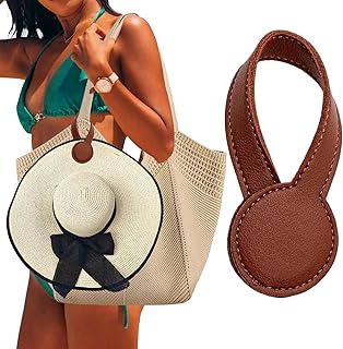 Magnetic Hat Clip for Travel on Bag, Strong Leather Holder with Secure Closure, Lightweight Hook for Purses, Backpacks, Tote Bags, Luggage, Beach Accessories, and Vacation Essentials (brown hanger)