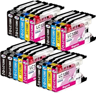 Kingway LC1280XL Ink Cartridges for Brother LC1240XL LC1280XL Ink for Brother MFC-J280W J425W J430W J435W J5910DW J625DW J6510DW J6710DW J6910DW J825DW J835DW, Brother DCP-J525W J725DW J925DW, 18 Pack