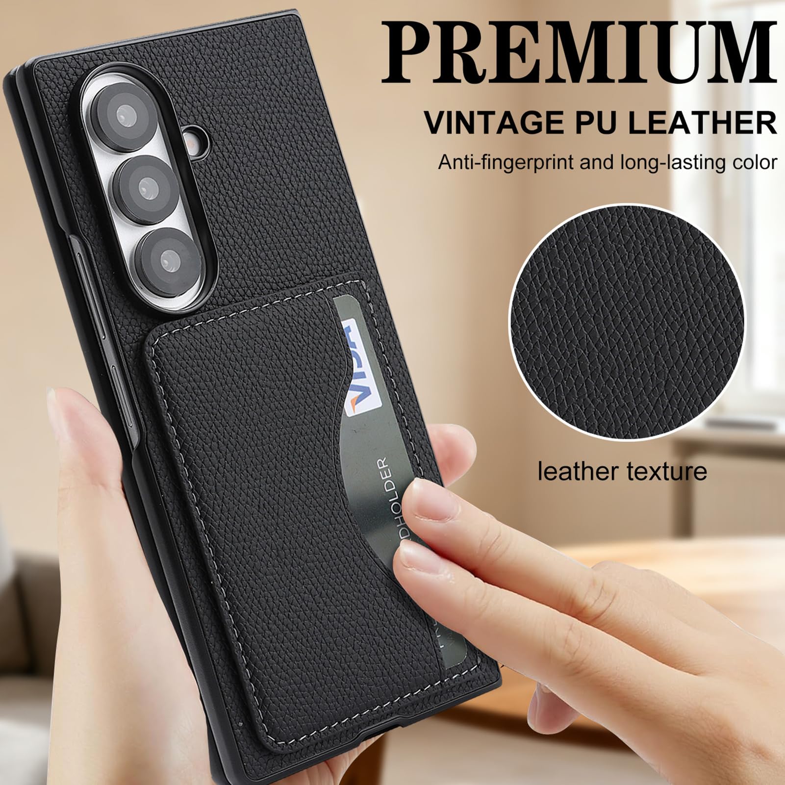 Funda De Negocios For Samsung Galaxy Z Fold 8 Ultra, Cuero De Grano Completo, Ranura For Tarjeta, Función Atril, Cubierta Antihuellas, Protección De Estilo Empresarial, Carcasa Delgada(Gold)