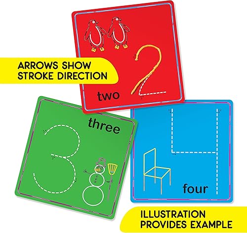 Miniatura 2 de Números Wikki Stix y tarjetas de conteo, aprendizaje táctil preescolar y jardín de infantes, juguete STEM, números 1-20 más 7 tarjetas de