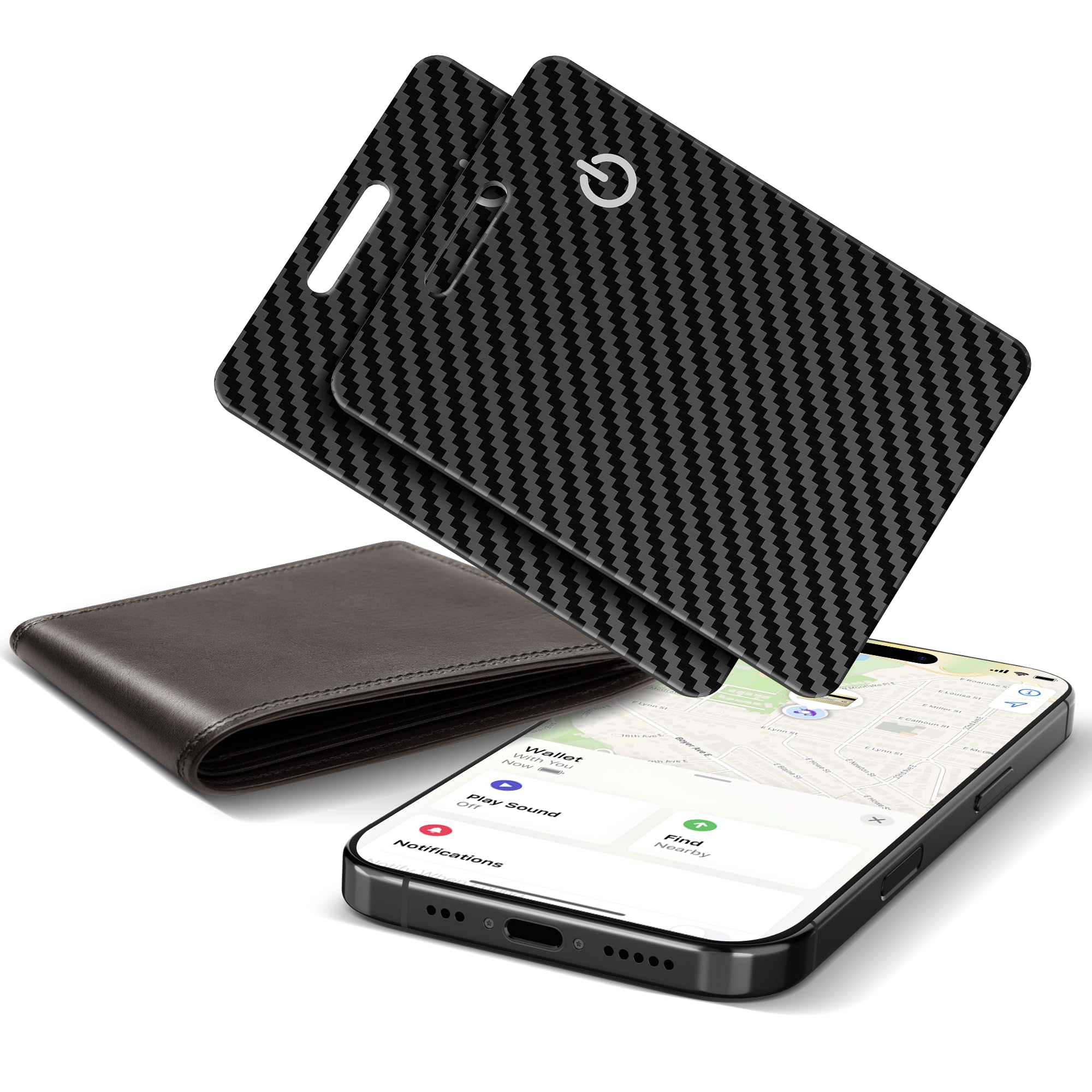 Wallet Tracker Card for Apple Find My (iOS Only), Ultra-Thin Bluetooth Tracker Smart Card Wallet Finder, IP68 Waterproof Slim Item Locator for Wallets, Keys, Passport & Luggage Tags (Jet Black)-image-40