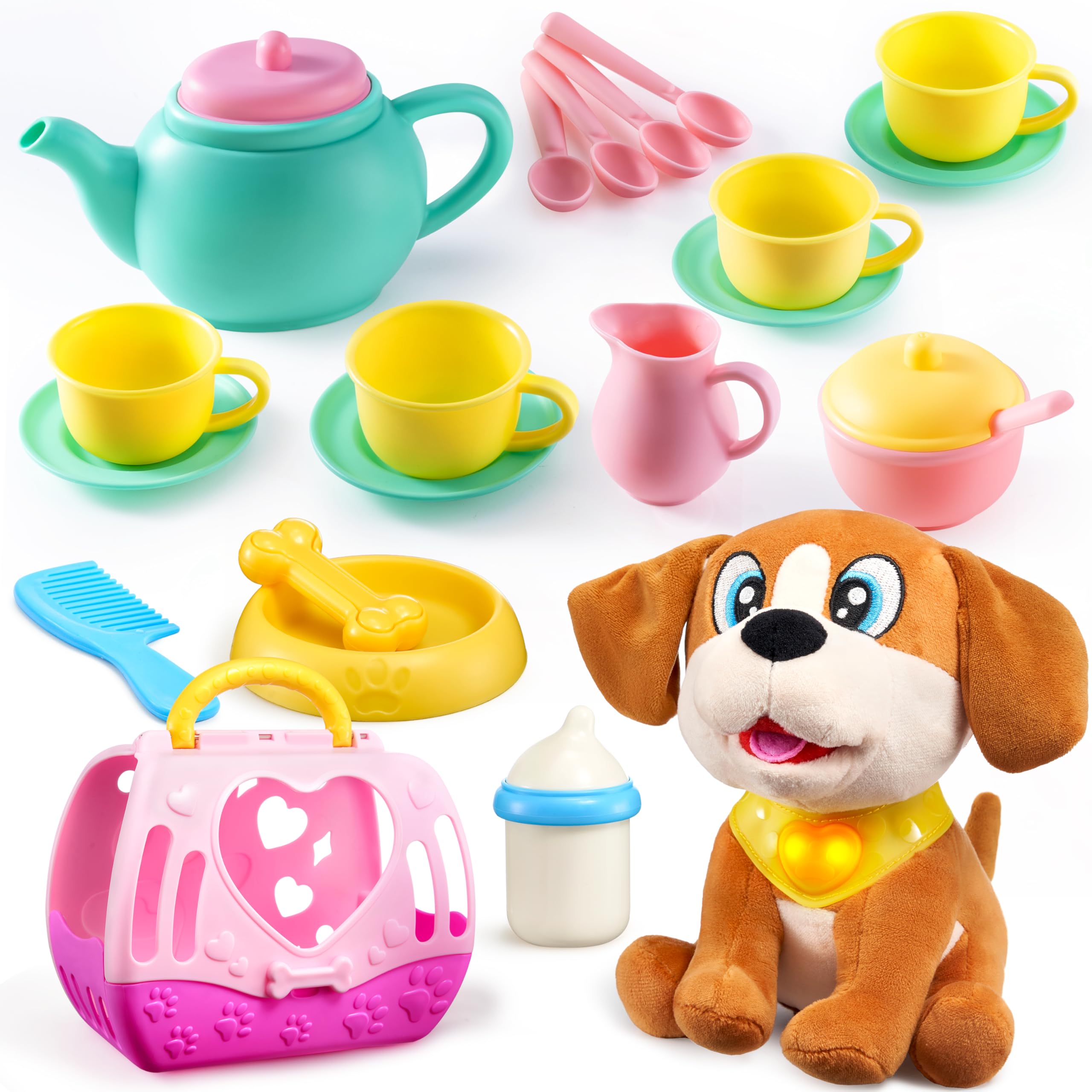 Amazon.com: JOYIN 18PCS Tea Party Set and Plush Dog Toys for Kids