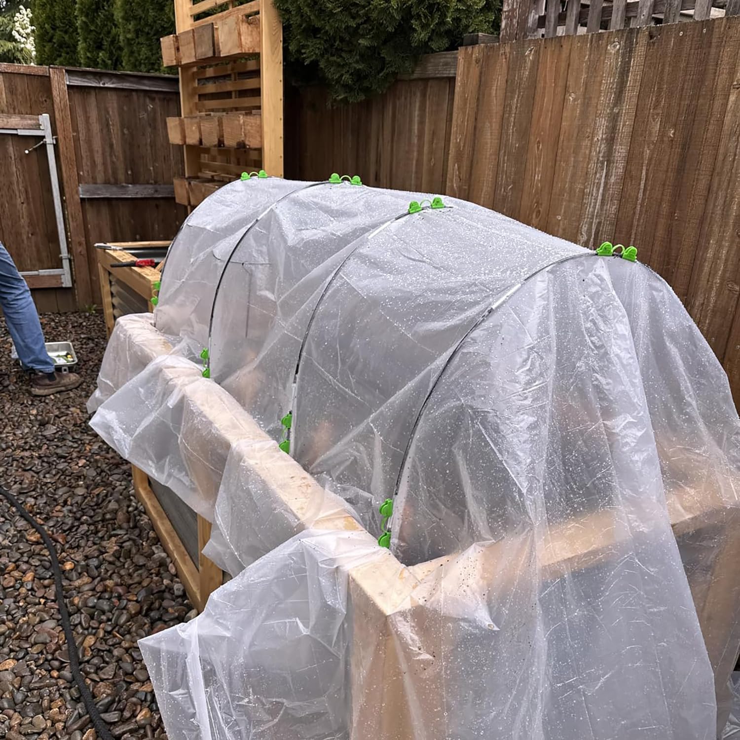 Frühbeet Hochbeet Abdeckung Pflanztunnel Bögen, 30 Stück Tunnelbögen Hochbeet für DIY Gewächshausreifen, umwickelt mit 6mm Kunststoff für Pflanzen Obst und Gemüse im Garten