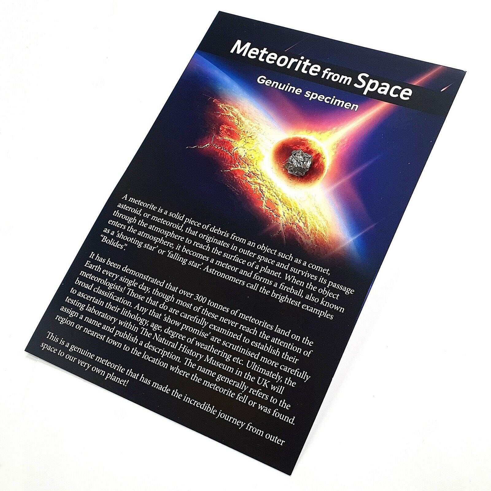 Genuine Campo del Cielo Meteorite on a Story Card - Space Rock - MT0009