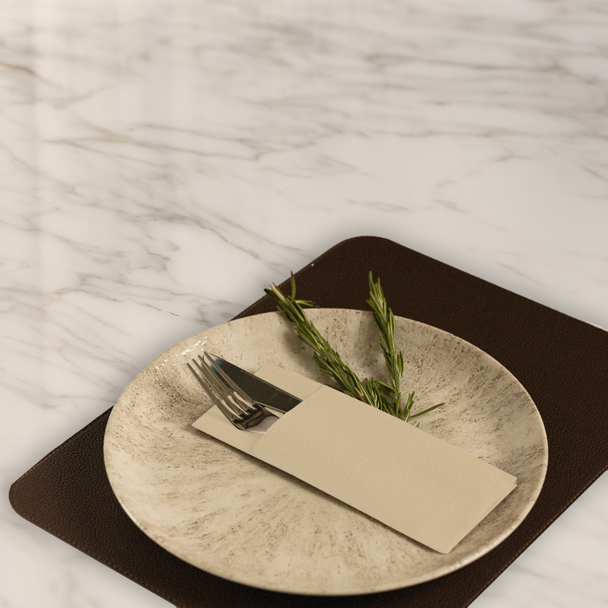 Airlaid - Tovaglioli per posate con tovagliolo, 32 cm x 40 cm, 50 pezzi, colore: Crema