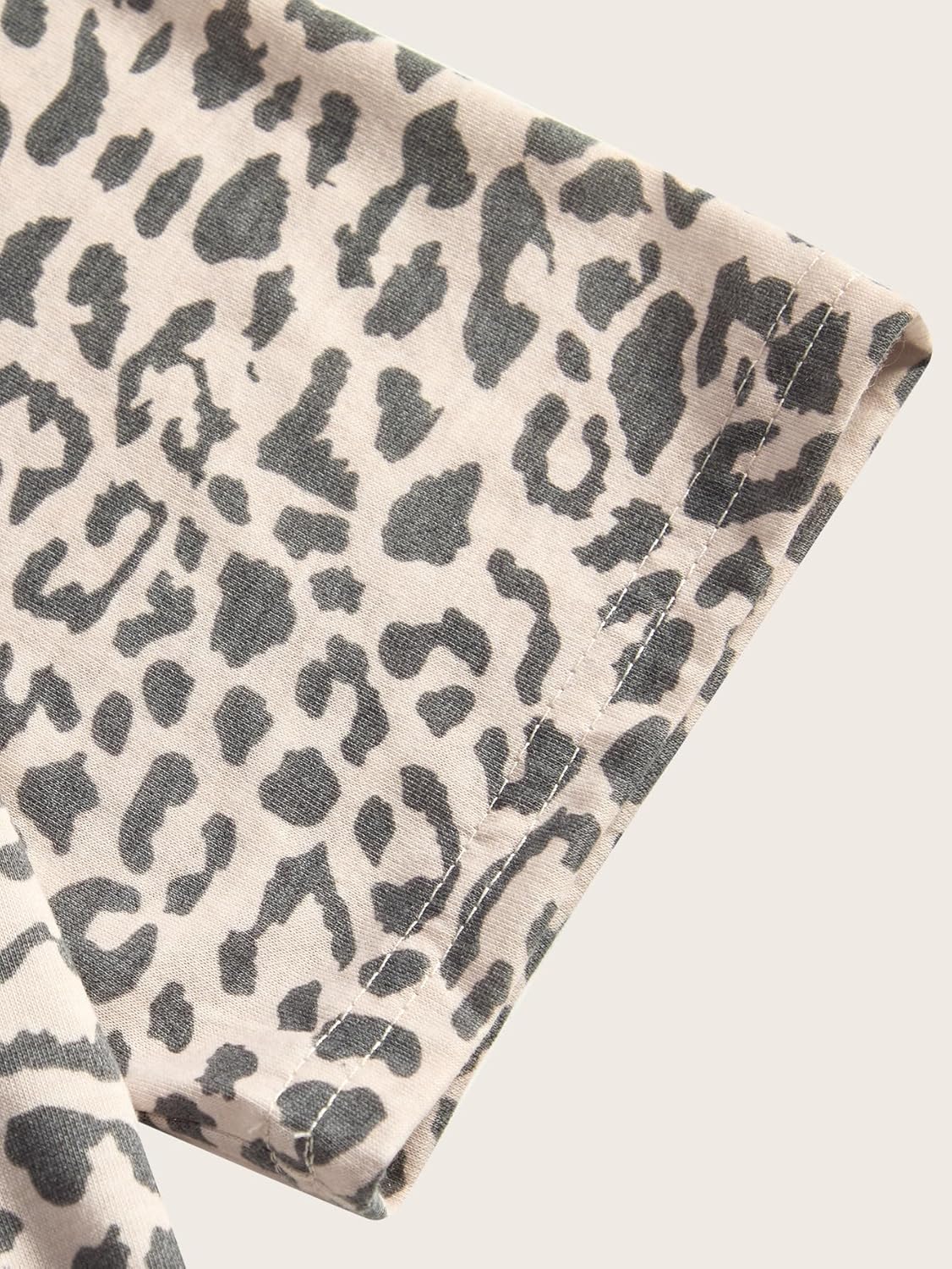 Women's Summer Leopard Print Vintage T Shirts Crew Neck Short Sleeve Dressy Casual Tops - Image 4