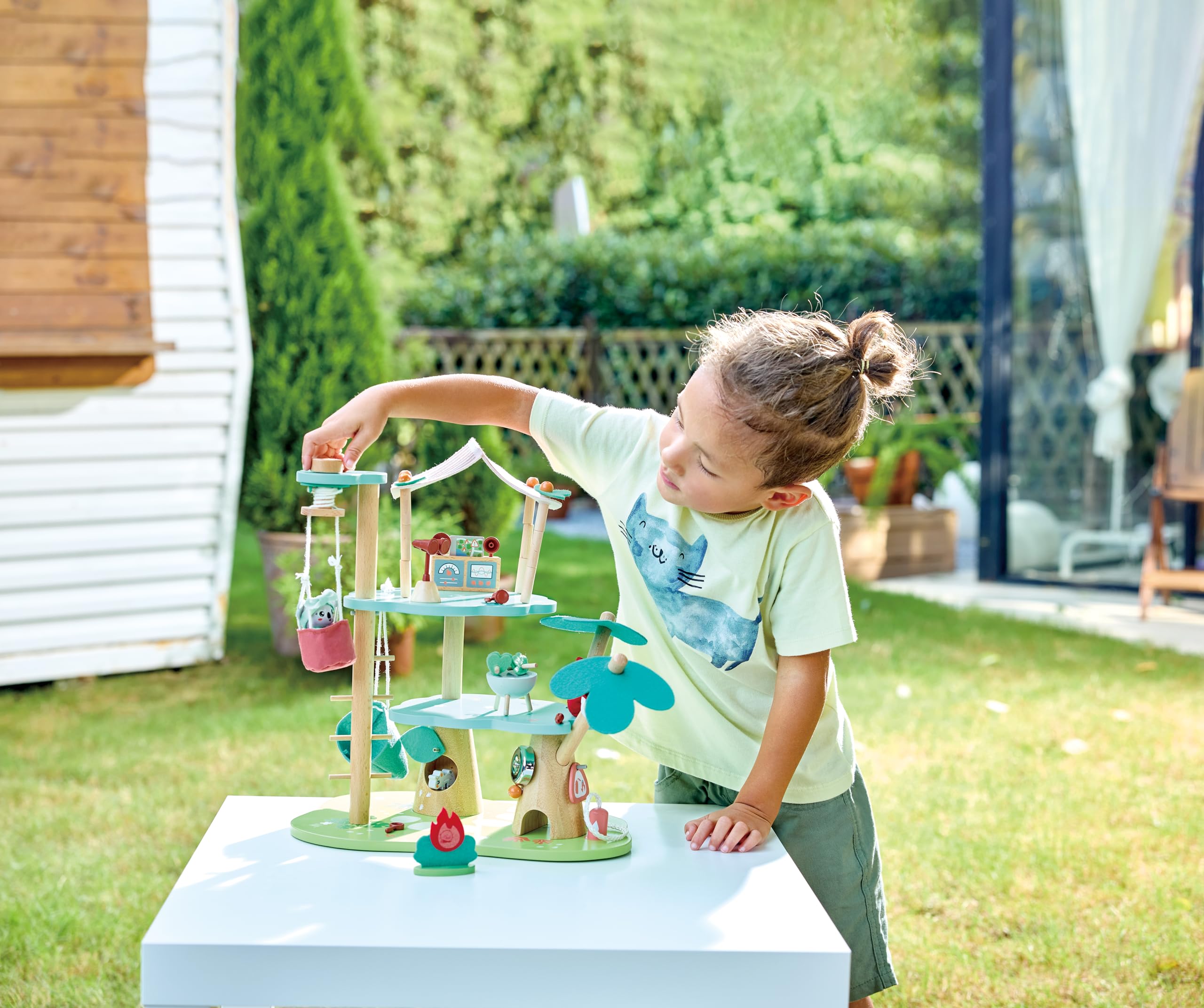 Amazon.com: Hape Kiki's Treehouse Headquarters Dollhouse Toy