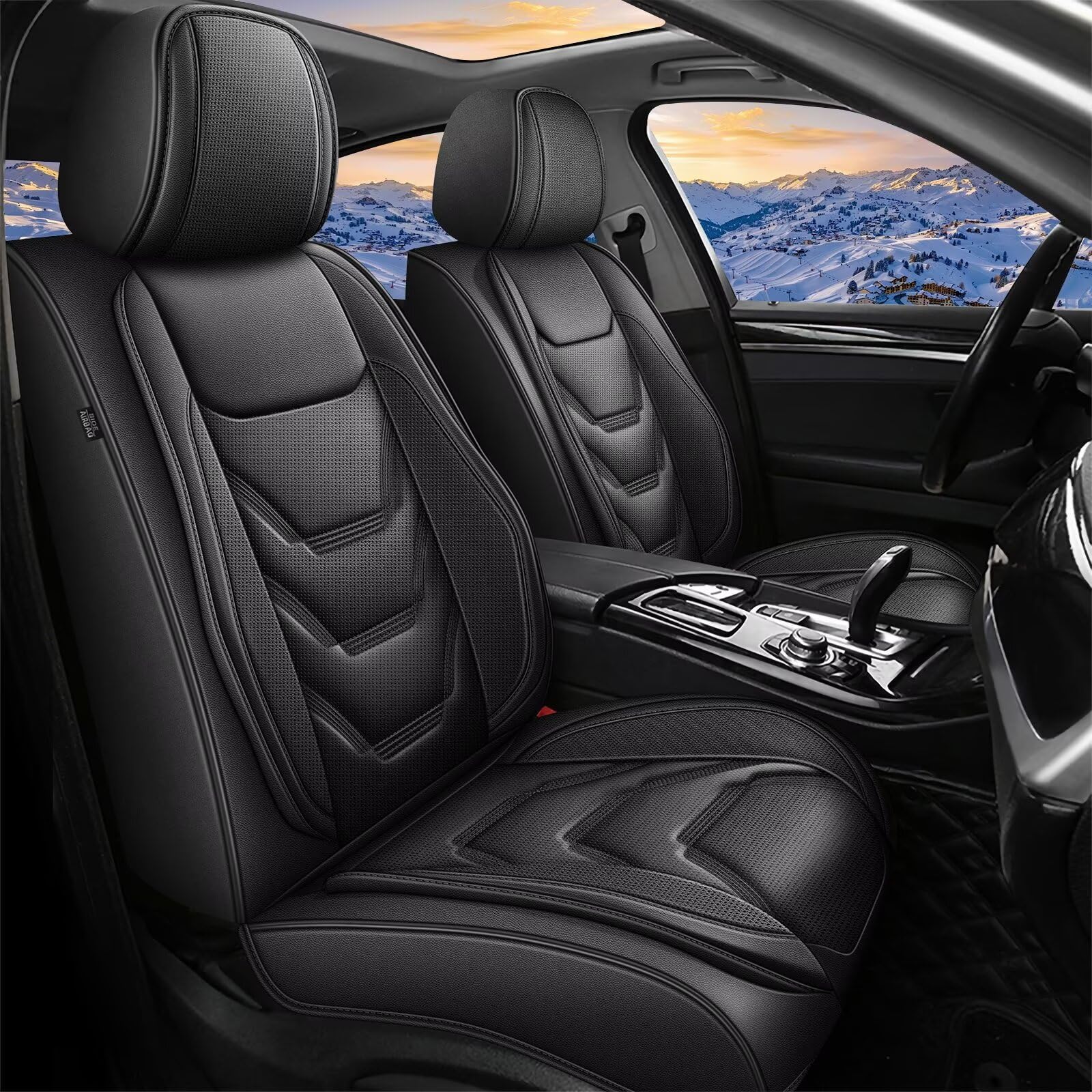Car Seat Covers Full Set Fit for Ford Edge 2007-2025 2026 Luxury Faux Leather Automotive Seat Covers Waterproof