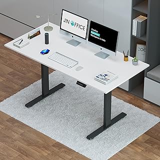 JIN OFFICE Zenith Electric Height Adjustable Desk| Standing Desk with 100 Kg Wt. Capacity & 3 Year Warranty| Sit Stand Tab Price In India