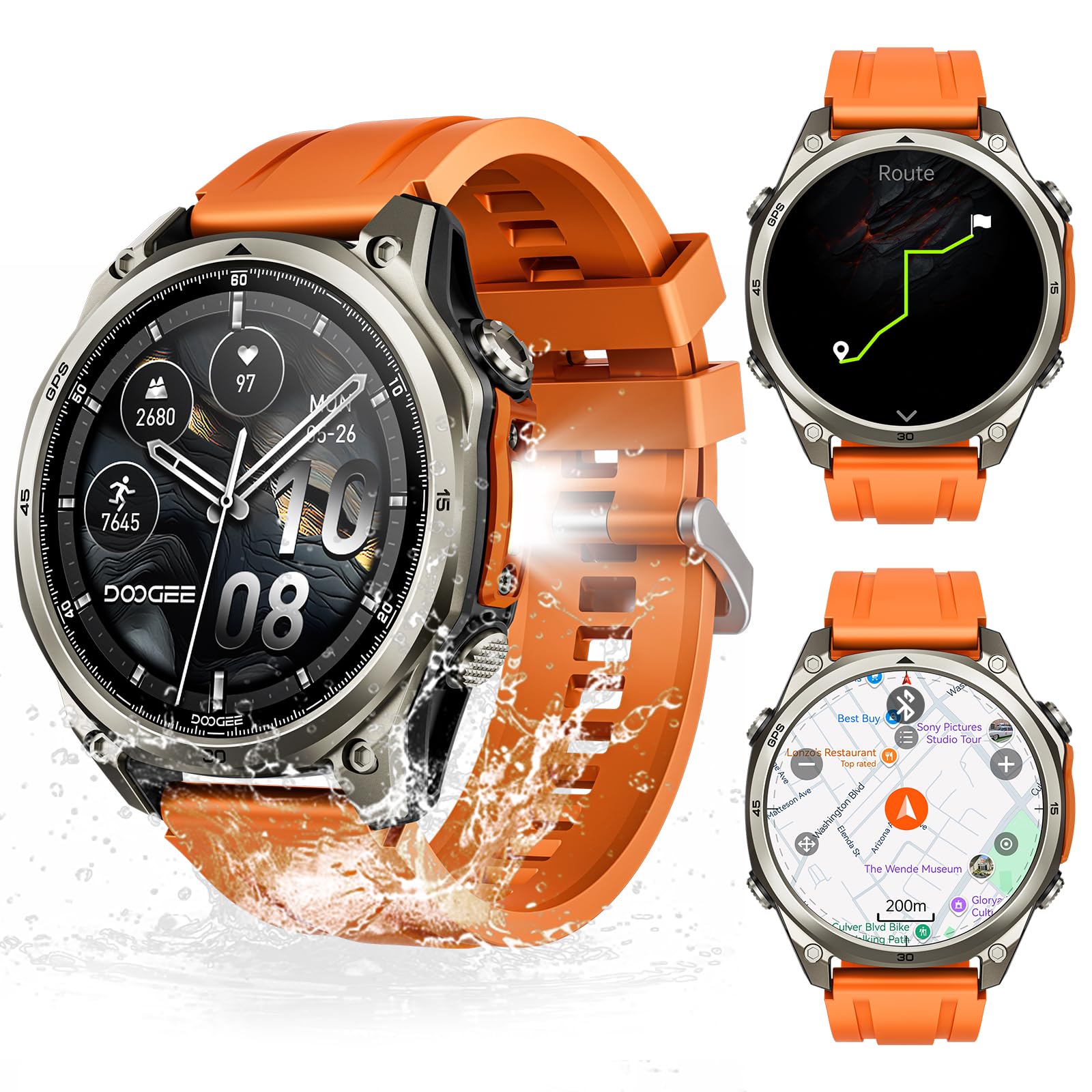 DOOGEE Orologi Anywise W1 Pro Smartwatch uomo,GPS Dual-Band & Mappe Offline, 5 ATM, 18 Giorni Autonomia, Display AMOLED HD 1,43", 170+ Modalità Sport,Chiamate Bluetooth,Compatibile con Android/iOS