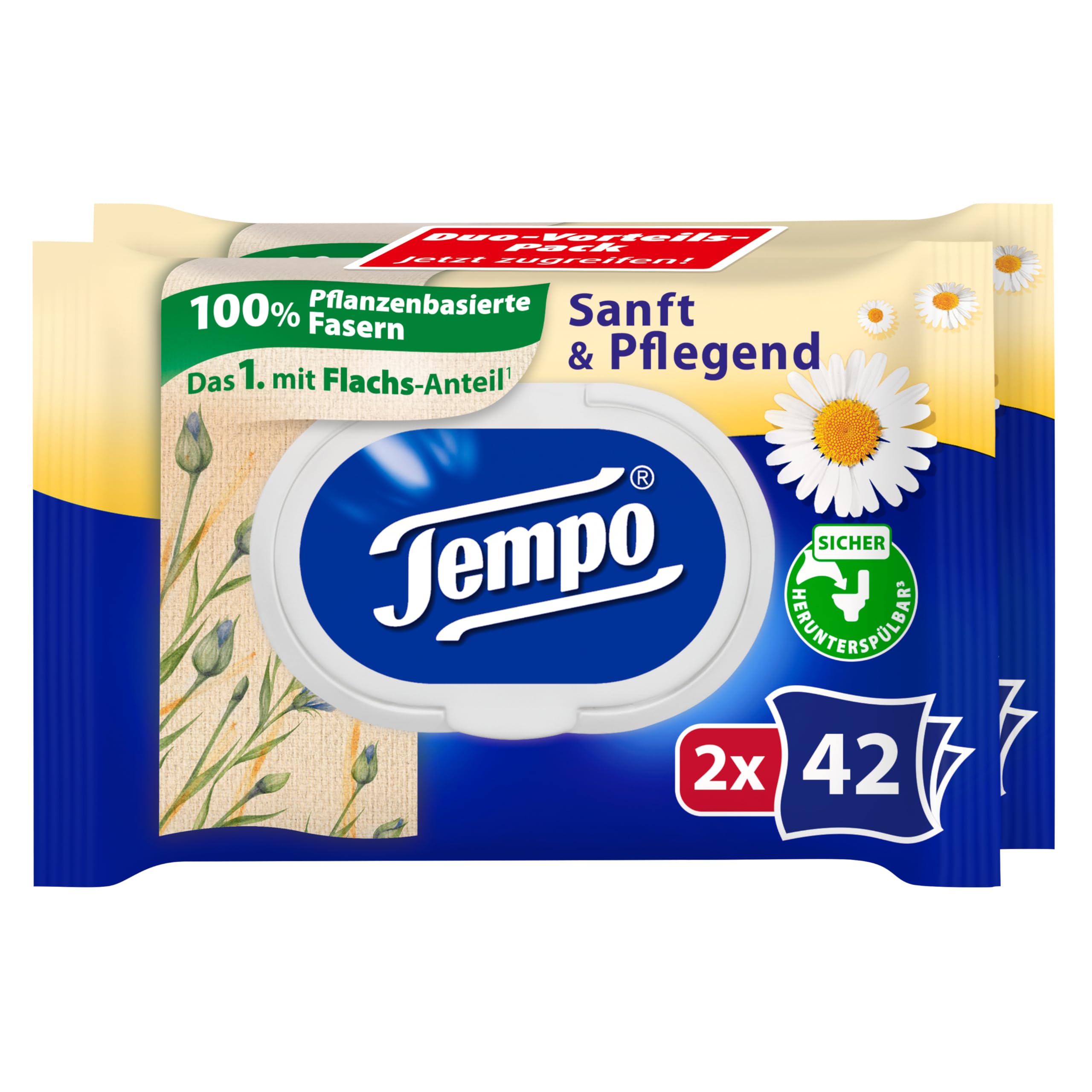 Tempo Carta igienica umide delicatamente e curativo, 16 X 42 Panni