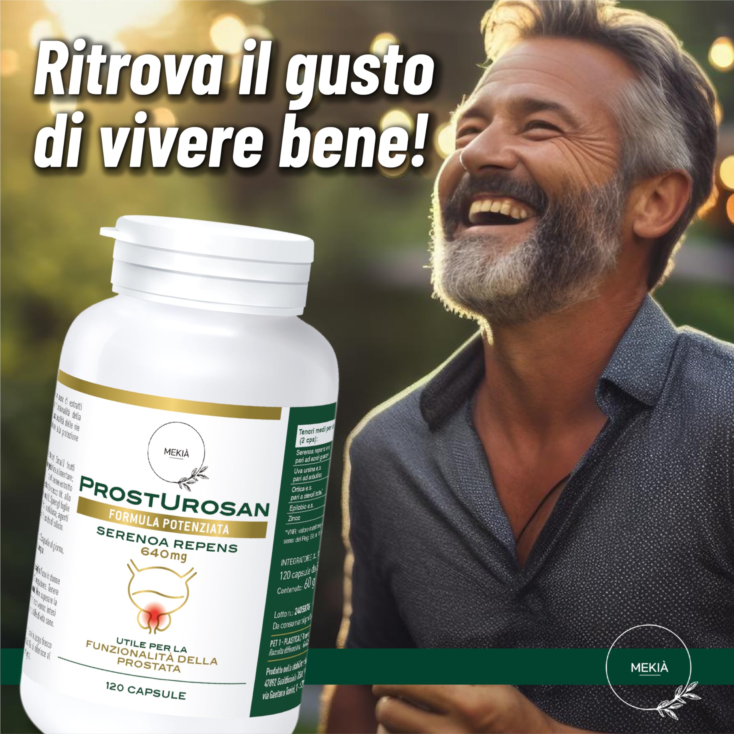SERENOA REPENS 640 mg Alta titolazione,120 capsule integratore Vie Urinarie Integratori Prostata Uomo. SAW PALMETTO naturale con Uva Ursina, Zinco Ortica, Semi di Zucca, Epilobio, Pygeum
