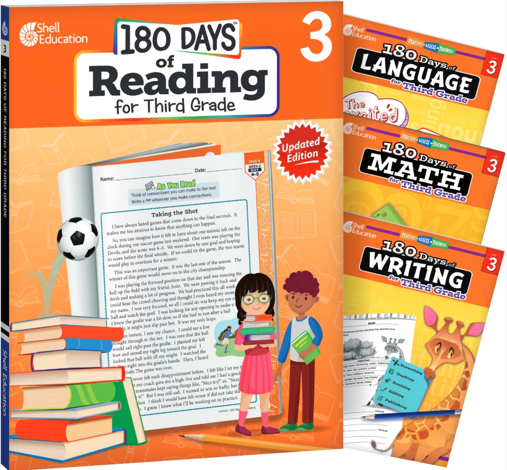 180 Days(tm): Includes 4 Assorted Workbooks for Daily Practice in Reading, Math, Writing, and Grammar Skills for 3rd Grade Practice Workbook for ... Created by Teachers (180 Days of Practice)