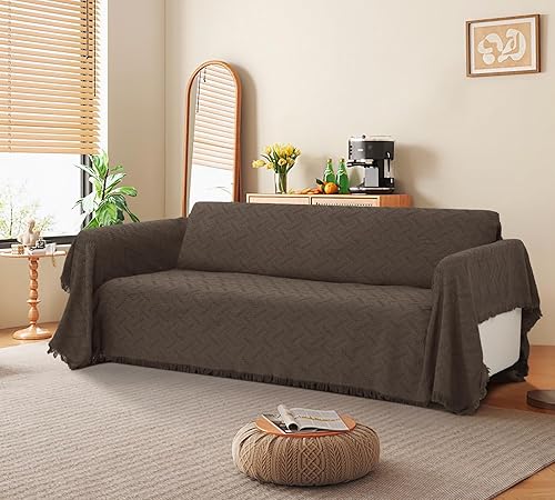 Miniatura 4 de Fundas de sofá modular para sofá modular en forma de L, 2 piezas, fundas de sofá para mascotas y perros, protector de muebles (chocolate, XXL)