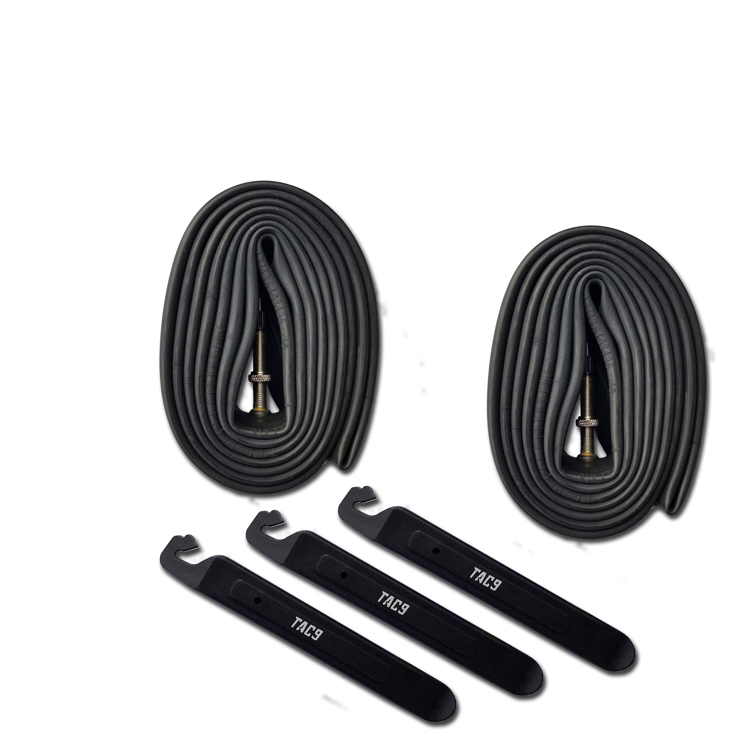 TAC 9Continental Tube, 700x18-25c, 42mm or 60mm Presta Valve, Tour 28 Road Bike Tube with 3 Tire Levers