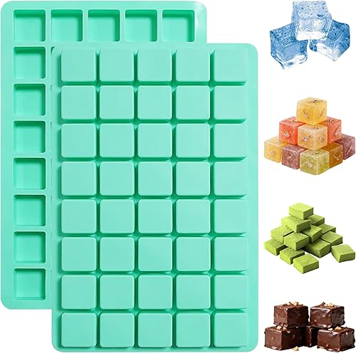 Paquete de 2 moldes cuadrados de silicona para chocolate, moldes de silicona para caramelo de 40 cavidades para chocolate, cubitos de hielo,
