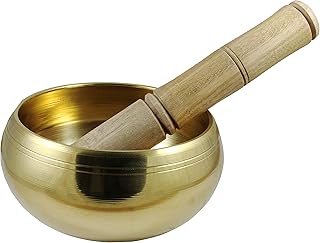 Christmas Ideas Gift Brass Metal Tibetan Singing Bowl Red - 4