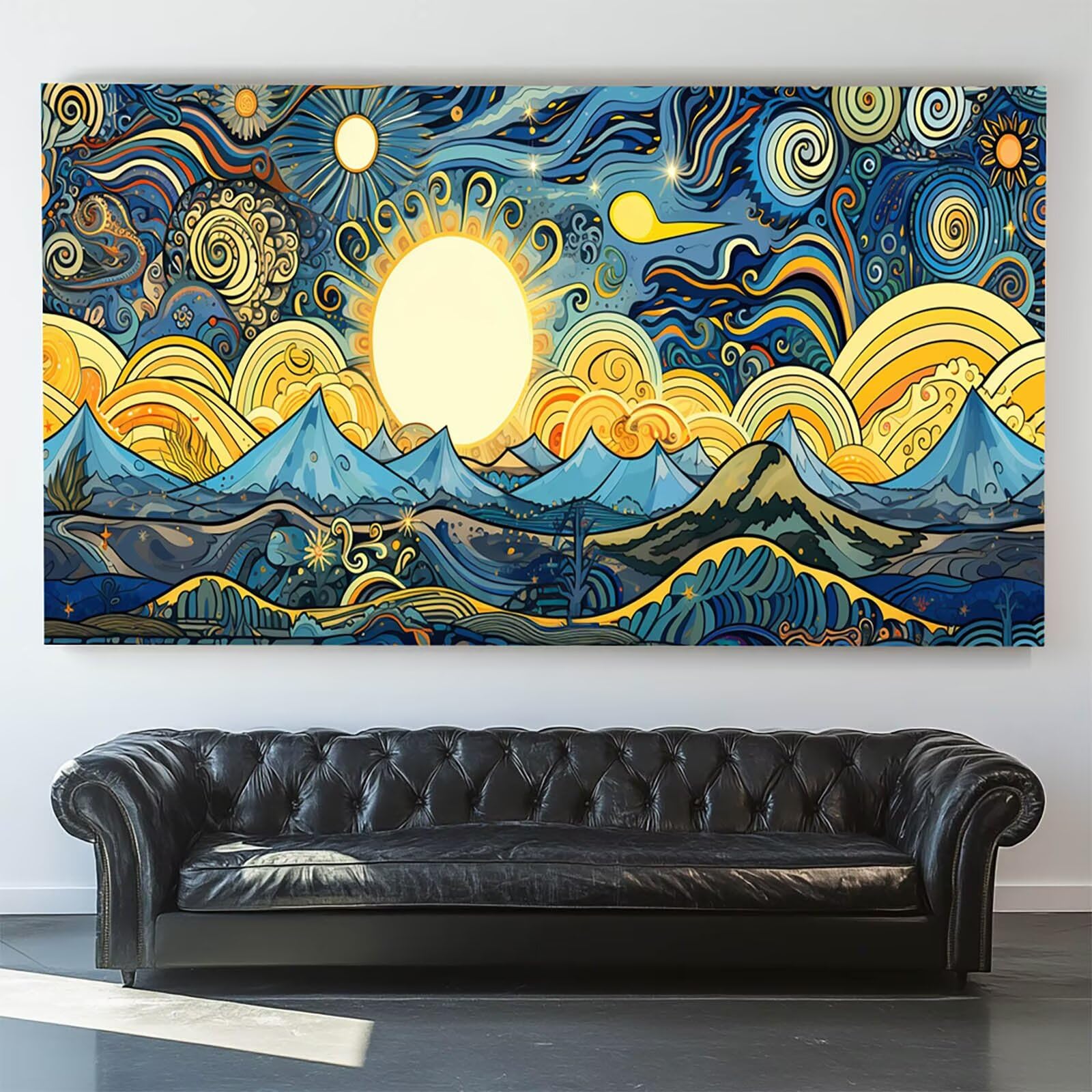 Pintar por Numeros Adultos Cielo estrellado,Pintar por Numeros Niños Kit Manualidades Adultos Abstracto Cuadros para Pintar por Numeros Pintura Acrílico,Cuadros Decoracion Salon Modernos 80X160cm 7K9
