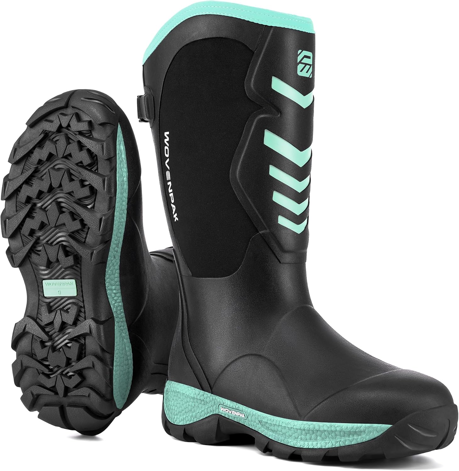 Wovenpak Hunting Boots for Women, Women's Waterproof Rubber Boots with Steel Shank, Insulated Mud boot, 6mm Neoprene Anti-slip Outdoor Work Boots, Size 6-11